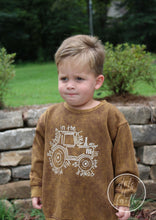 TRACTOR brown kids fleece