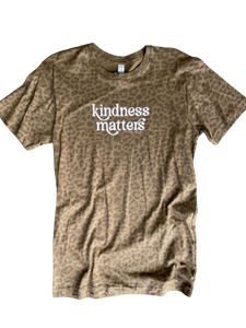 kindness matters brown cheetah shirt WOMEN
