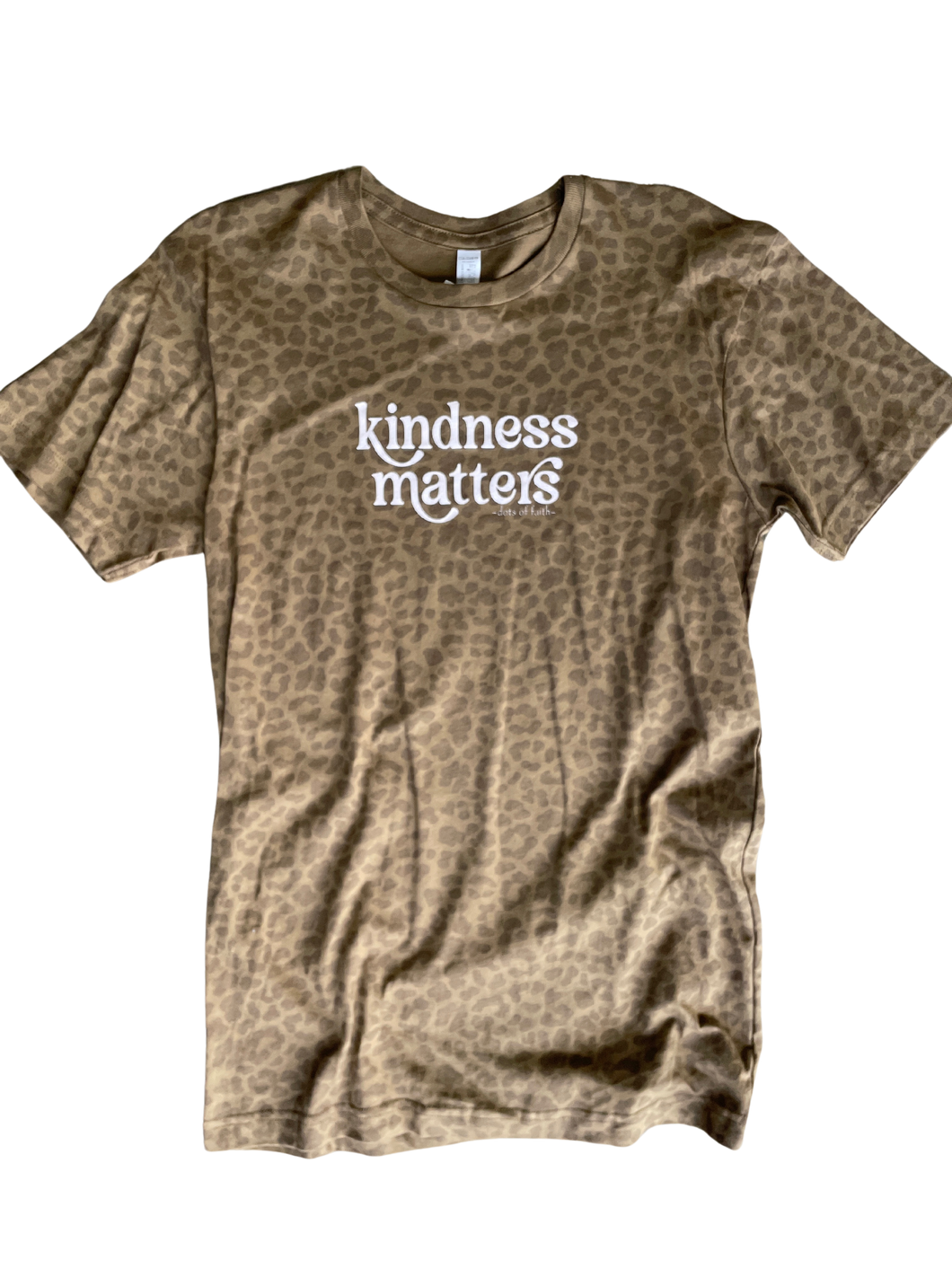 kindness matters brown cheetah shirt WOMEN