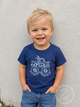 monster truck NAVY short sleeve boys shirt