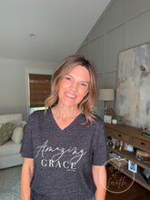 Amazing Grace heather black v-neck