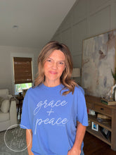 Grace + peace PERIWINKLE shirt