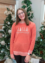 Christmas trees red melange GIRLS long sleeve