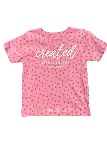 created pink print shirt