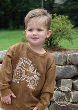 TRACTOR brown kids fleece