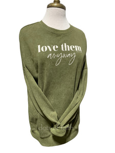 olive love them anyway long sleeve