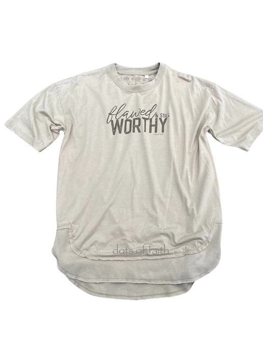 flawed & worthy taupe ROYCE shirt