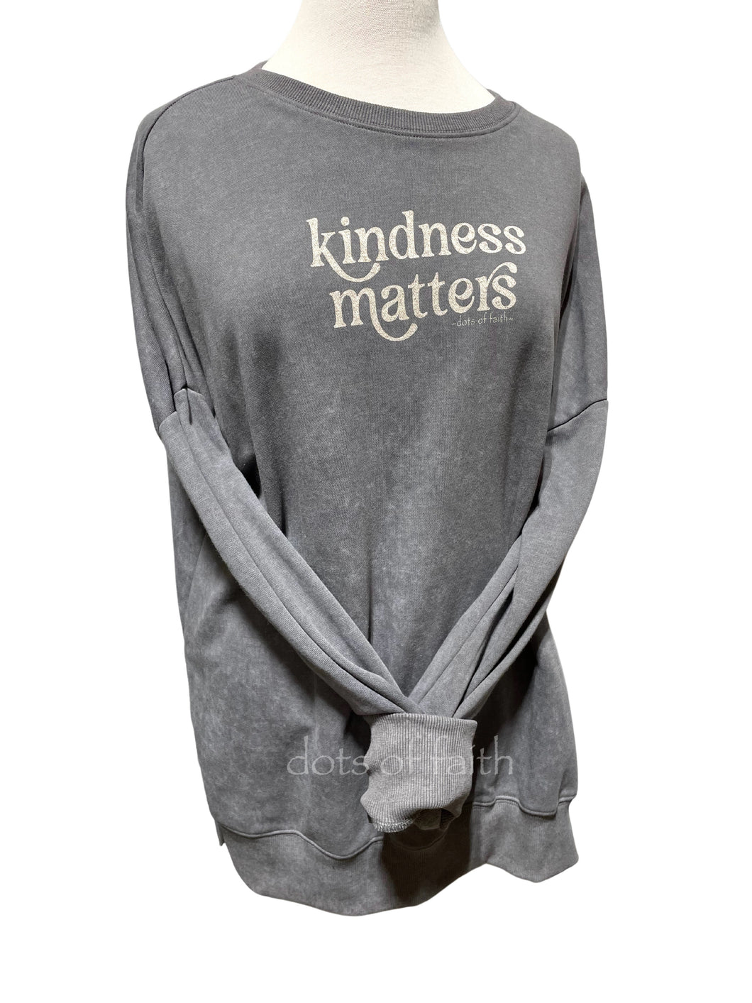 kindness matters gray long sleeve