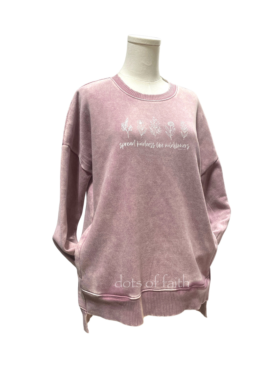 spread kindness rose wash POCKET sweatshirt