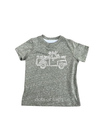 truck green short sleeve boys