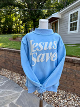 Jesus Saves mock BLUE fleece
