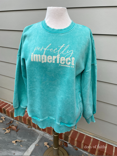 PERFECTLY IMPERFECT pocket TEAL fleece