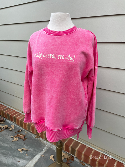 MAKE HEAVEN CROWDED pocket HOT PINK fleece