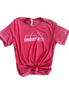 perfectly imperfect red acid wash short sleeve ADULT