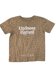 kindness matters brown cheetah GIRLS shirt