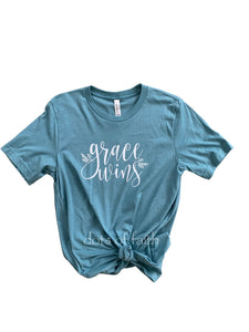 GRACE WINS blue  short sleeve ADULT stone