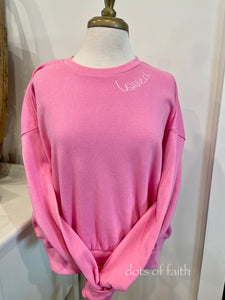 LOVED bubblegum sweatshirt for WOMEN