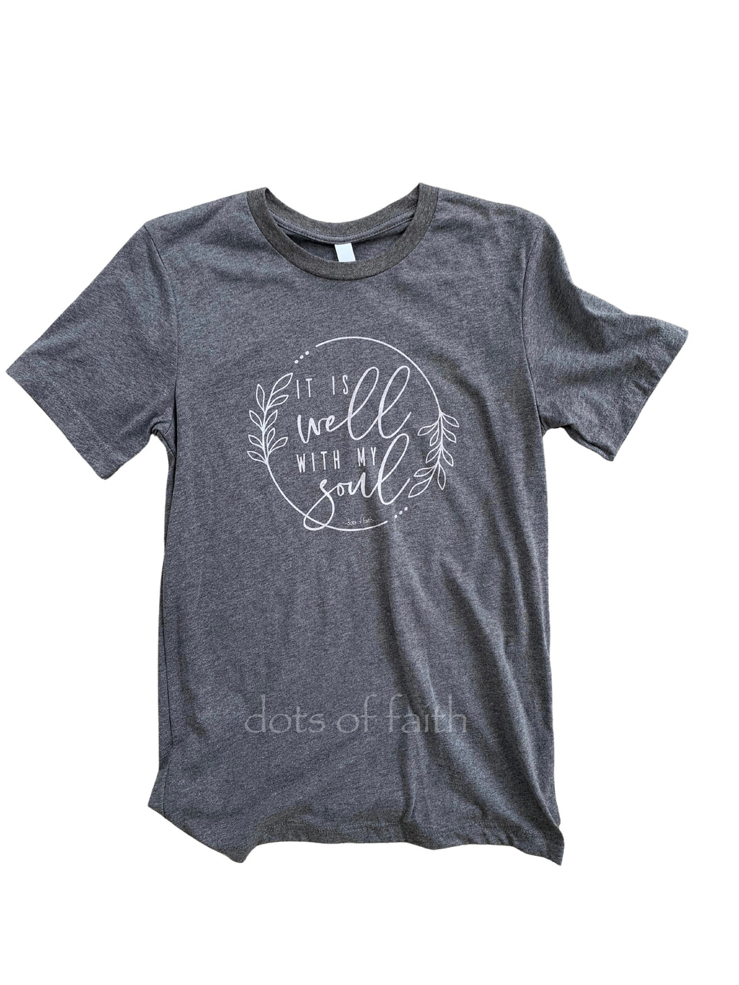 it is well GREY short sleeve ADULT