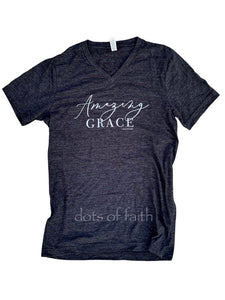 Amazing Grace heather black v-neck