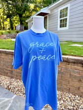 Grace + peace PERIWINKLE shirt
