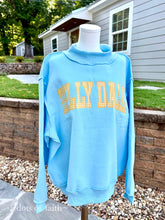 DILLY DALLY reversible mock BLUE fleece