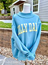 Dilly Dally mock blue fleece