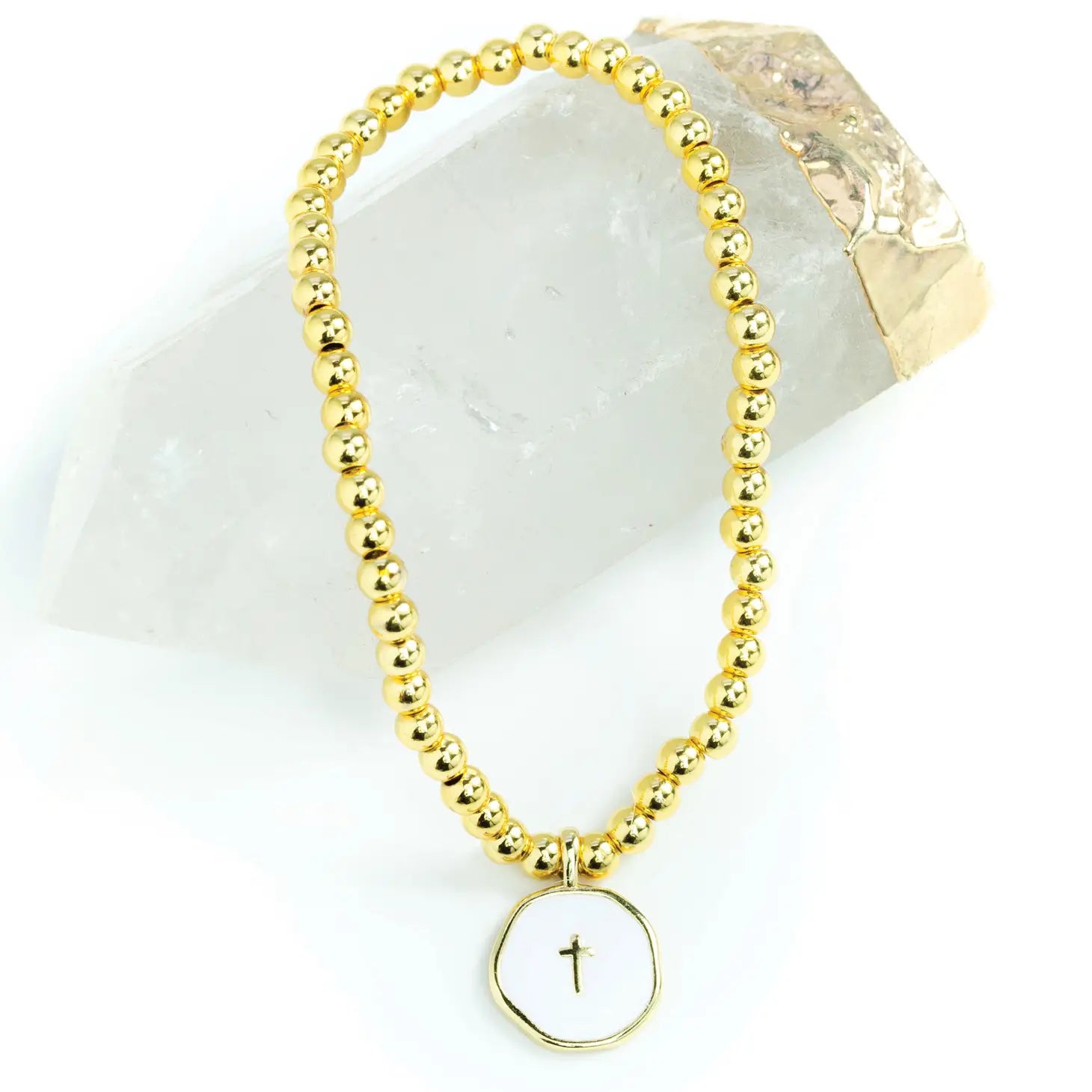 Tiny Sideways Cross Bracelet | 14-Karat – Golden Thread, Inc.