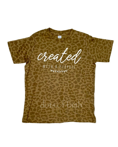 created with a purpose brown cheetah shirt WOMEN