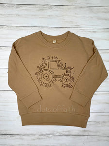tractor tan sweatshirt