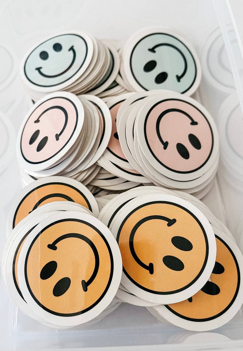 Smiley face vinyl sticker